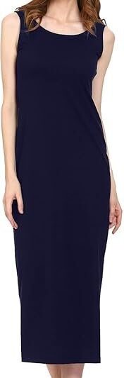 ROARERS Women Maxi Length Sleeveless Cotton Black Dress