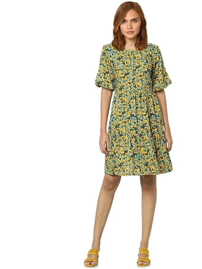 VERO MODA Women's Knee Length Viscose Shift Dress