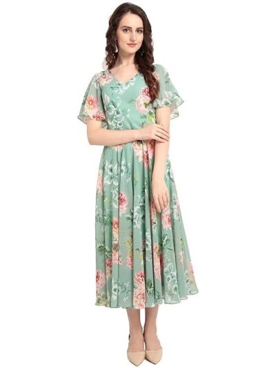 Rare Women's Georgette A-Line Knee-Long Dress