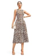 Fashion Dream Women’s Cotton Blend Printed Calf Length Dress|Printed Dress|Midi Dress|A-line Dress|Printed Calf Length Dress