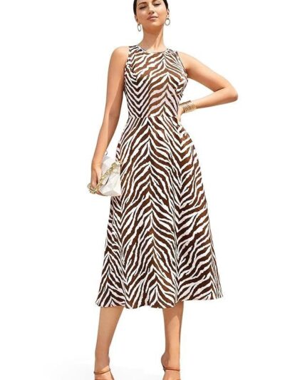 Fashion Dream Women’s Cotton Blend Printed Calf Length Dress|Printed Dress|Midi Dress|A-line Dress|Printed Calf Length Dress