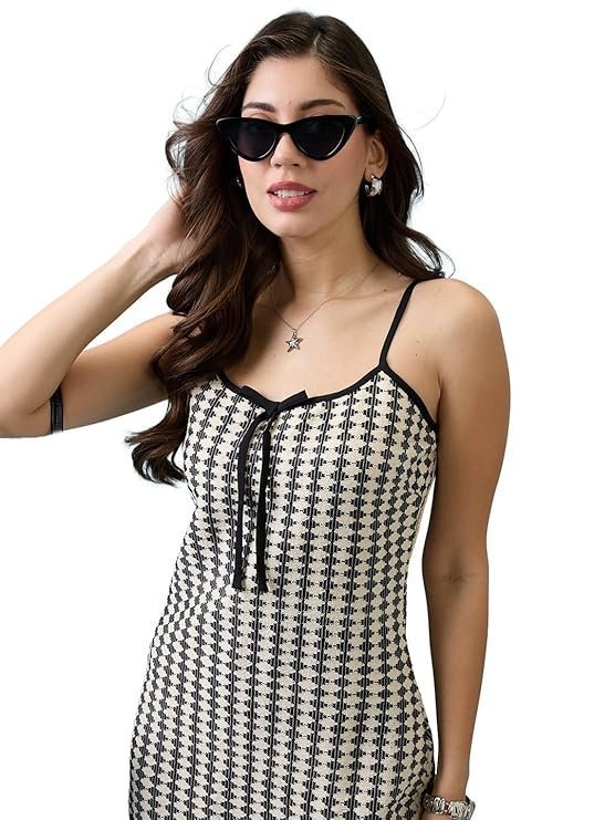 Globus Women Scoop Neck Strappy Sleeves Crochet Sheath Mini Dress