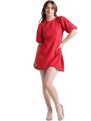 ONLY Women's Cotton Blend Wrap Mini Dress
