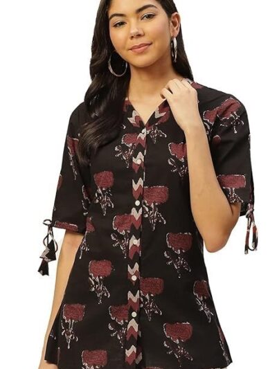 COTLAND Fashions Jaipuri Cotton Casual Printed Collar Shirt for Women