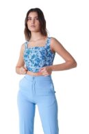 MYCLO Warm Flower - Hand Block Print Cotton Corset Top - Floral Print Sleeveless Square Neck Crop Top - Perfect for Casual Wear