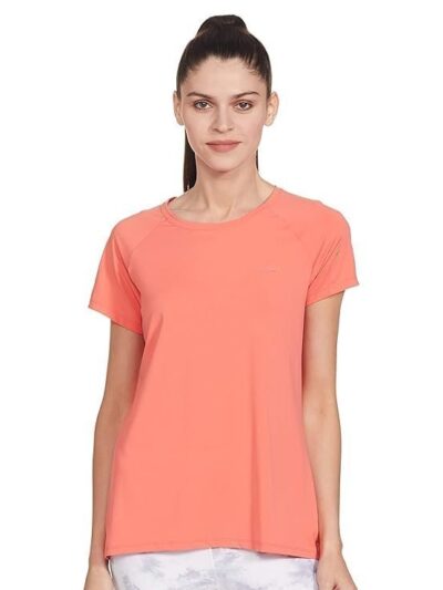 Van Heusen Women Proactive Regular Fit T-Shirt - Polyamide Elastane - Anti Bacterial, Round Neck, Quick Dry, Short Sleeve