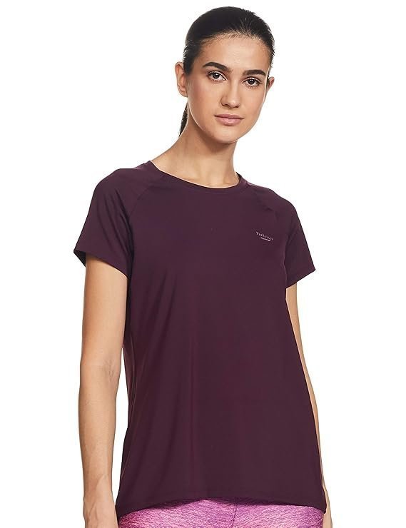 Van Heusen Women Proactive Regular Fit T-Shirt - Polyamide Elastane - Anti Bacterial, Round Neck, Quick Dry, Short Sleeve