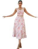 MYCLO Elsa Floral Print Co-Ord Set for Women | Premium Crushed Fabric | Soft Two-Piece Outfit in Pastel Shades for Everyday Wear