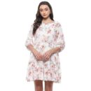 BIBA Women White Cotton A-Line Dress