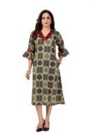 Bharat Expressions One-Piece Women Dress | Bandhani Print Ethnic Kurti Dress | One Piece Dress| One Piece Kurti for Women| Katha