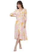 VERO MODA Women's Rayon Fit and Flare Midi Dress